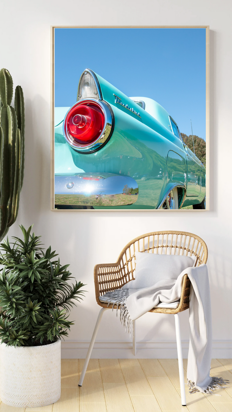 Someday- Turquoise Ford Thunderbird Fins